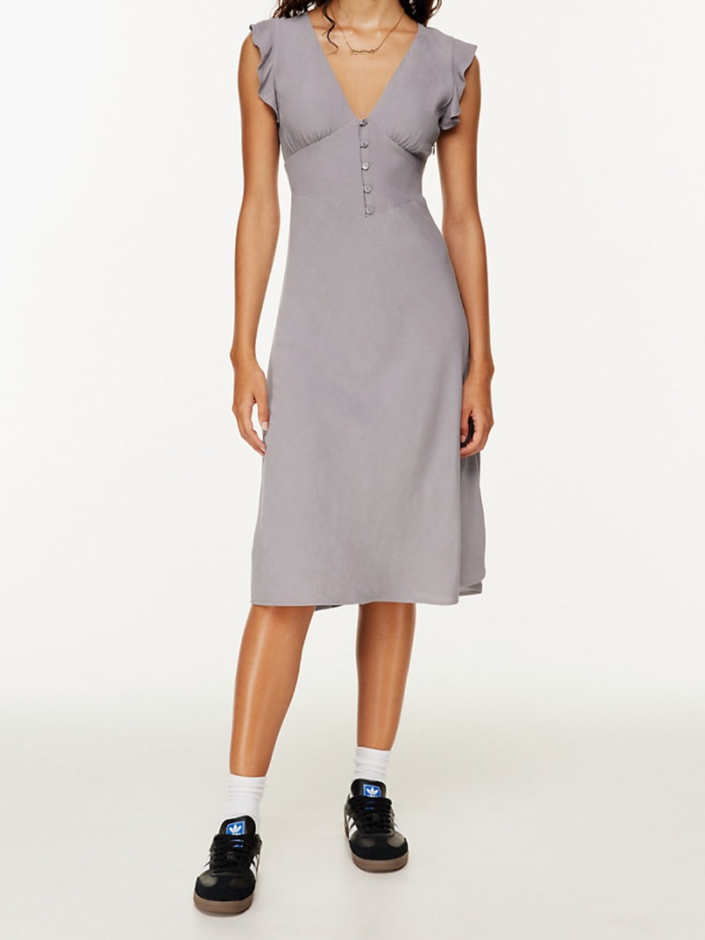 Aritzia Sunday Best Exude Dress Rocky Grey Size 2 | Midi Dress